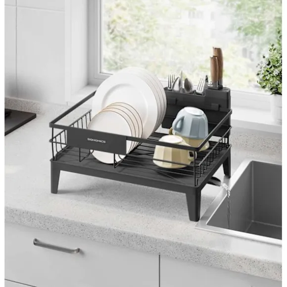 Rootz diskmedel - skålställ - torkstativ - stål & pp plast - rymdbesparande - 31 cm x 42 cm x 18,5 cm - svart