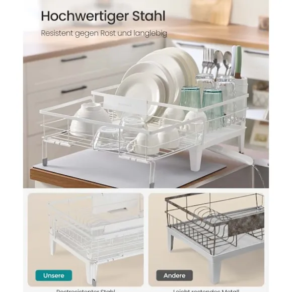 Rootz Drip Frame - Tvätttorkningsställ - Space Saver - Steel & PP Plastic - White - 31-56 cm x 42 cm x 20 cm