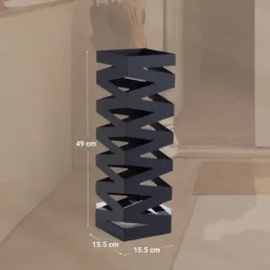 Rootz Iron Paraply Stand - Screen Stand - Metal Holder - Stylish Decor - 15,5 cm x 15,5 cm x 49 cm