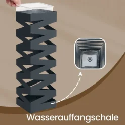 Rootz Iron Paraply Stand - Screen Stand - Metal Holder - Stylish Decor - 15,5 cm x 15,5 cm x 49 cm