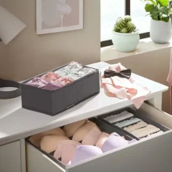 Rootz Organizers - Förvaringslådor - Underkläder - Strumpor - Slipsar - Halsdukar - Set om 8 - Grå