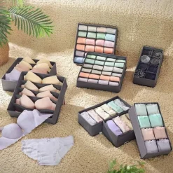 Rootz Organizers - Förvaringslådor - Underkläder - Strumpor - Slipsar - Halsdukar - Set om 8 - Grå