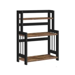 Rootz Spice Rack - Kryddställ Organizer - 3 nivåer Kryddställ - Kryddhylla - Vintage Brun/Svart - 41 x 18 x 53 cm