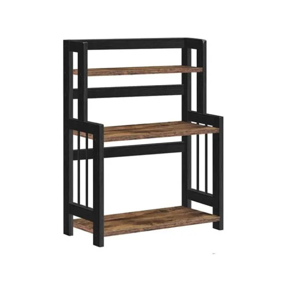 Rootz Spice Rack - Kryddställ Organizer - 3 nivåer Kryddställ - Kryddhylla - Vintage Brun/Svart - 41 x 18 x 53 cm