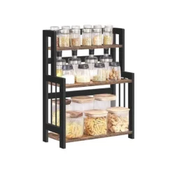 Rootz Spice Rack - Kryddställ Organizer - 3 nivåer Kryddställ - Kryddhylla - Vintage Brun/Svart - 41 x 18 x 53 cm