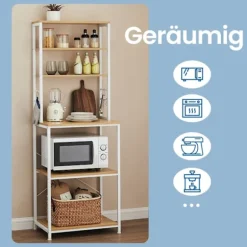 Rootz stående kökshylla - mikrovågshylla - 6 nivåer - rymdbesparande - 40 x 60 x 167 cm