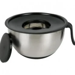 Rostfri skål med lock och handtag 3 L