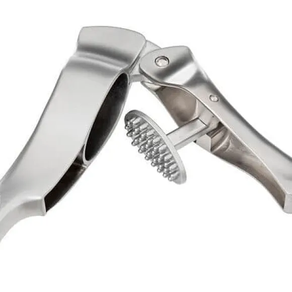 Rostfri vitlökspress med gummigrepp