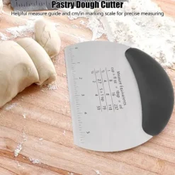 Rostfritt Stål Bakskrapa Hackare Mjöl Bakverksskärare Bakverk Skala Mätning Bakverktyg Kök Bakeware Svart