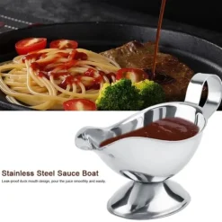 rostfritt stål biffpepparsåsbåt kryddbehållare för restaurangkök (3oz)