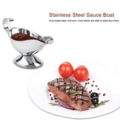 rostfritt stål biffpepparsåsbåt kryddbehållare för restaurangkök (3oz)