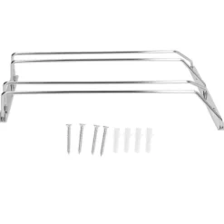 Rostfritt stål dubbelrad vinglas Ställvaruställ Hängande Stemware Hållare under skåpM