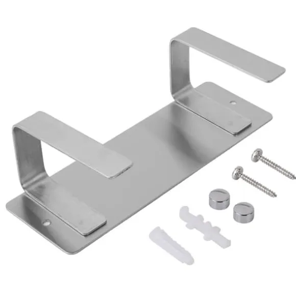 Rostfritt Stål Enkelt Stekpanna Lock Rack Kök Förvaringshållare Silver