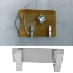 Rostfritt Stål Enkelt Stekpanna Lock Rack Kök Förvaringshållare Silver