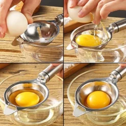 rostfritt stål äggokseparator filter äggvitor och äggulor sil avdelare köksredskap