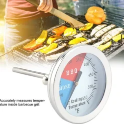 Rostfritt Stål Grilltermometer 100-550℉ Rund Huv Temperatur För Grillugn Grill