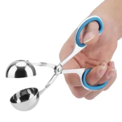 Rostfritt Stål Icke-klibbiga Köttbullar Risbollar Klipp Maker Form Köksverktyg (Blå)