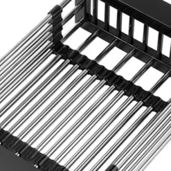 Rostfritt stål infällbar över-diskbänk - stor svart