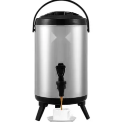 Rostfritt stål isolerad dryckesautomat, 2 gallon (7,6 liter), för varm och kall dryck, livsmedelsklassad för te, kaffe, vatten.