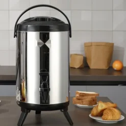 Rostfritt stål isolerad dryckesautomat, 2 gallon (7,6 liter), för varm och kall dryck, livsmedelsklassad för te, kaffe, vatten.