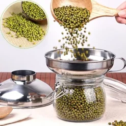 Rostfritt stål Konservtratt med bred mun Köksmatlagningsredskap Prylar Tratt med handtag för sylt