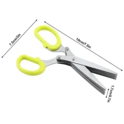 Rostfritt stål 5-lagers Scallion Sushi Strimlad Verktyg Kökssax (Gul) CHQ275