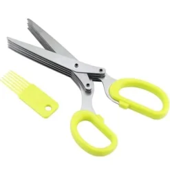 Rostfritt stål 5-lagers Scallion Sushi Strimlad Verktyg Kökssax (Gul) CHQ275