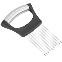 Rostfritt Stål Lökhållare Frukt Grönsaker Köttskärare Skivare Skalare Hackare med 10 Stift