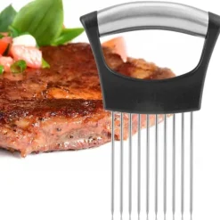 Rostfritt Stål Lökhållare Frukt Grönsaker Köttskärare Skivare Skalare Hackare med 10 Stift