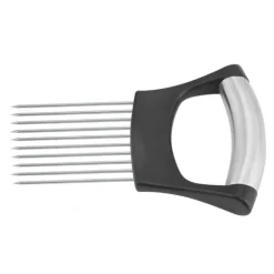 Rostfritt Stål Lökhållare Frukt Grönsaker Köttskärare Skivare Skalare Hackare med 10 Stift