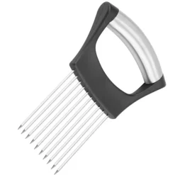 Rostfritt Stål Lökhållare Frukt Grönsaker Köttskärare Skivare Skalare Hackare med 10 Stift