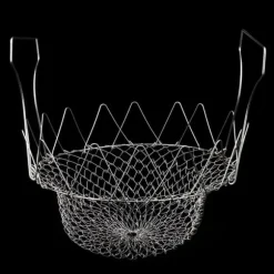 Rostfritt Stål Ångande Sköljning Hopfällbar Fryskorg Stekt Matsil Stekverktyg Tillbehör