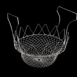 Rostfritt Stål Ångande Sköljning Hopfällbar Fryskorg Stekt Matsil Stekverktyg Tillbehör