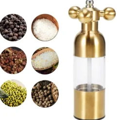 Rostfritt stål peppar salt kryddkvarn kvarn kryddmalning köksverktyg för matlagning guld