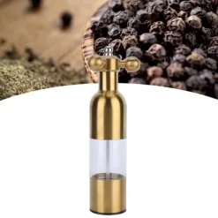 Rostfritt Stål Pepparkvarn Manuell Kran Ventilform Svartpeppar Havssaltkvarn för KitchenGolden