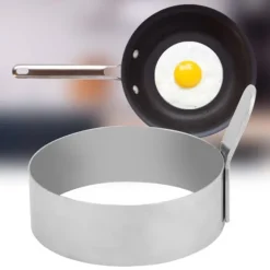 Rostfritt Stål Rund Pannkaksring Stekt Äggform Pannkaksmaskin Form (L)