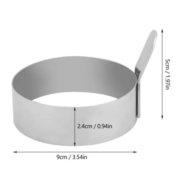 Rostfritt Stål Rund Pannkaksring Stekt Äggform Pannkaksmaskin Form (L)