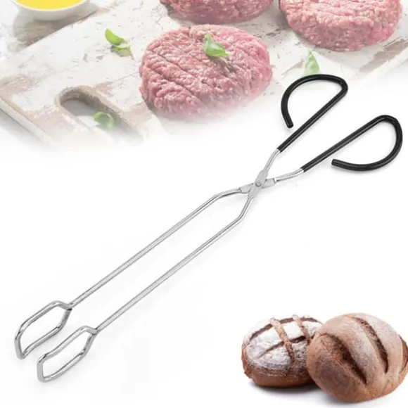 Rostfritt Stål Saxtång Mat Kött Sax Kök Mat Bakning Bröd Klämma Grill Grilltång