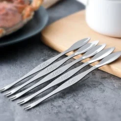 Rostfritt Stål Skaldjursverktyg Krabba Gaffel Sked Krabba Nål Multifunktionell Köttsked