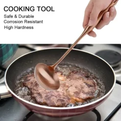 Rostfritt Stål Slev Sked Stor Soppslev Köksspatel Turner Matlagningsverktyg Rose Gold 02#