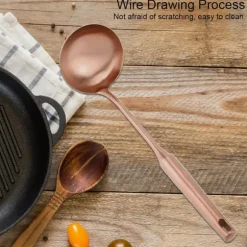 Rostfritt Stål Slev Sked Stor Soppslev Köksspatel Turner Matlagningsverktyg Rose Gold 02#