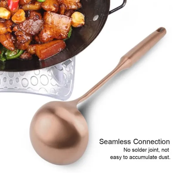 Rostfritt Stål Slev Sked Stor Soppslev Köksspatel Turner Matlagningsverktyg Rose Gold 02#