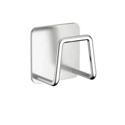 Rostfritt Stål Svamphållare - Borstad Finish, Självhäftande för Köksbänk