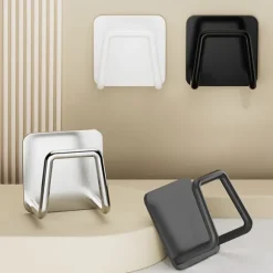 Rostfritt Stål Svamphållare - Borstad Finish, Självhäftande för Köksbänk