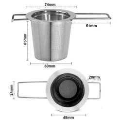 rostfritt stål tefilter med lock tesil med handtag metall tesil