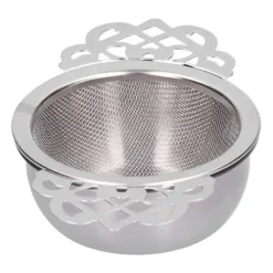 rostfritt stål tesil lösa blad teinfuserfilter dubbelöra köksredskap silver