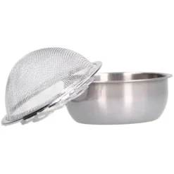 rostfritt stål tesil lösa blad teinfuserfilter dubbelöra köksredskap silver