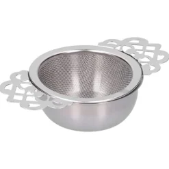 rostfritt stål tesil lösa blad teinfuserfilter dubbelöra köksredskap silver