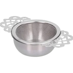 rostfritt stål tesil lösa blad teinfuserfilter dubbelöra köksredskap silver