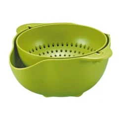 Roterande Durkslag och Skål - Grön